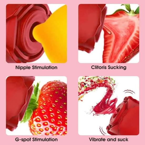 Rose Sucking Vibrator Women Powerful Vacuum Clitoral & G-Spot Stimulator for Solo Pleasure, USB Rechargeable Adult Sex Toy