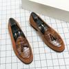 Мужская обувь большого размера 48 повседневная обувь из матовой кожи модные лоферы с бахромой трендовая кожаная обувь на одном педале для ленивых