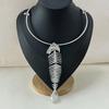 Novelty Design Alloy Big Fish Bone Pendant Choker Necklace For Women  Exaggerated Necklace Jewelry Accessories Gift