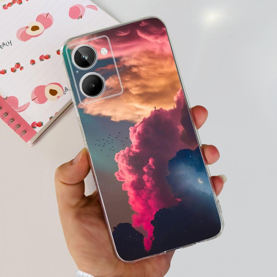 Милый чехол с рисунком Цветущего Кота для Realme 10 / Realme 10 Pro / Realme 10 Pro+ Мягкий Силиконовый TPU Чехол для Realme10 4G 10Pro Plus