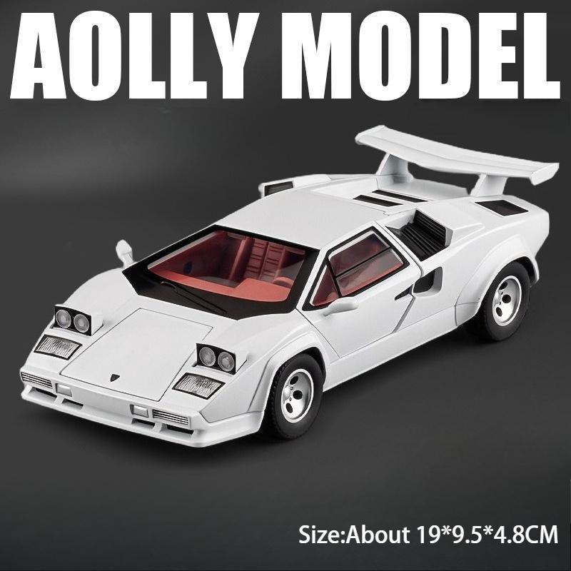 1:24 F1-Lm Lp500S Металлический Модель Спортивного Автомобиля Литье под Давлением Игрушка Двери Открываются Звук Свет Оттяжка Рулевое Управление Передними Колесами Автомобиль Подарок на День Детей