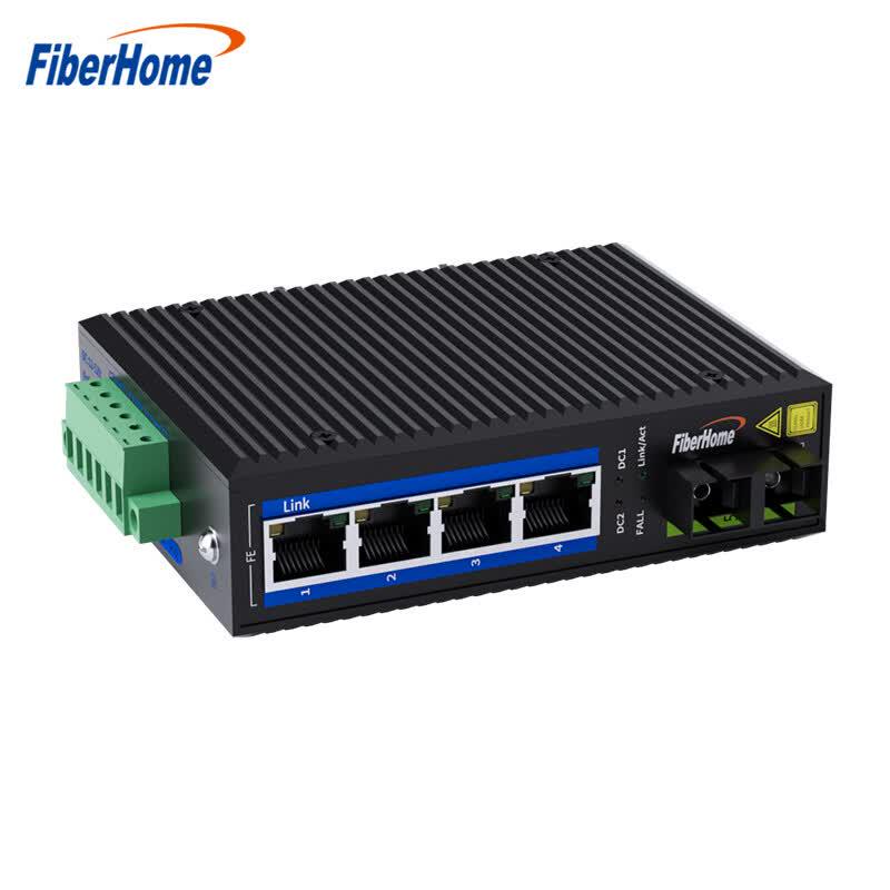 FiberHome Industrial Grade 100Mbps Single-Mode Dual-Fiber Media Converter