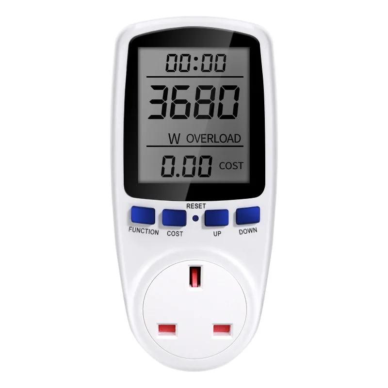 Digital Power Meter AC 220V LCD Wattmeter Socket Wattage Kwh Energy Meter EU UK US AU Plug Measuring Outlet Power Analyzer