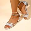 Fashion New Fashion Women's Sandals Gold and Silver Low Heel Casual Shoes Women Open Toe Summer Light Fashion Women's Shoes