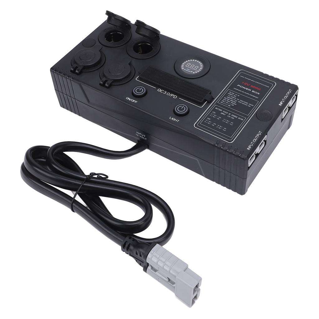 12V Mini Power Box Portable Control Hub for Anderson Plug QC 3.0 Port LED Light Power Hub Distribution Box