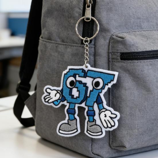 67 Брелок Синий Мультяшный Дизайн Легкий Компактный Держатель для Ключей Подвеска на Рюкзак Аксессуары Декоративный Шарм для Сумки