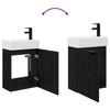 Bathroom Vanity Cabinet with Faucet Black Oak