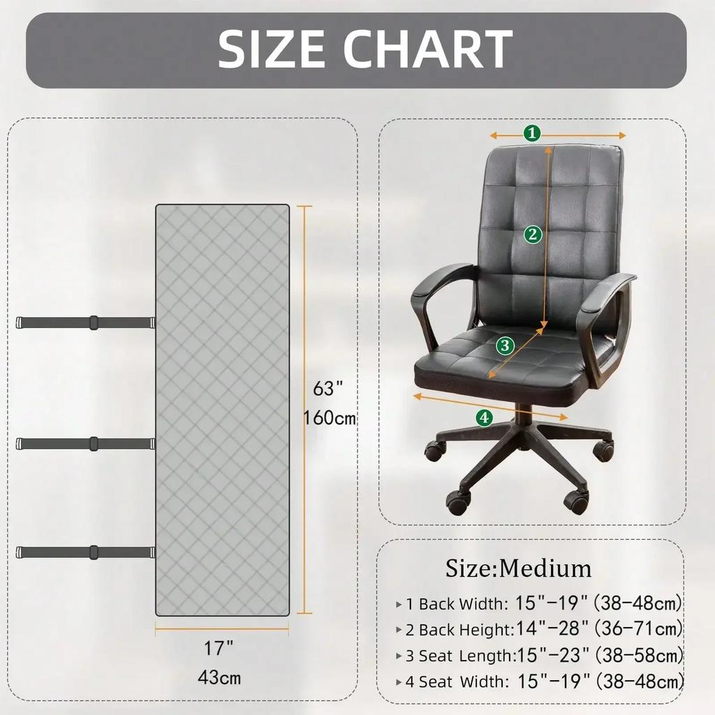 1pc Simple Office Chair Cover, Water-Resistant,Oil-Proof and Dust-Proof Office Chair Cover, Backrest Armrest Chair Cover