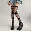Lolita JK Style High Tube Long Socks Nylon Above Knee Stocking Transparent Stripe Stockings  Summer