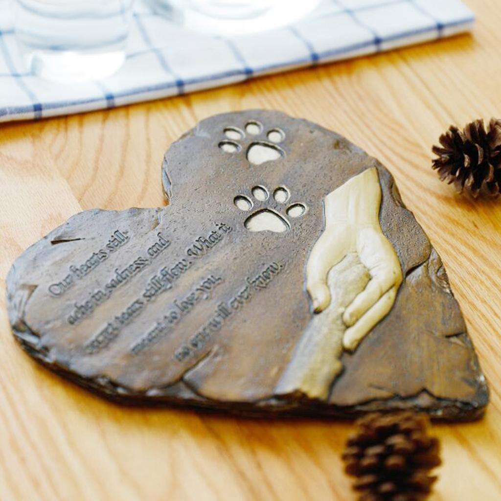 Pet Memorial Gifts Loss Of Pet Dog Gravestone Memorial Stone Paw Print Pet Memorial Headstone for Patio Porch Outdoors