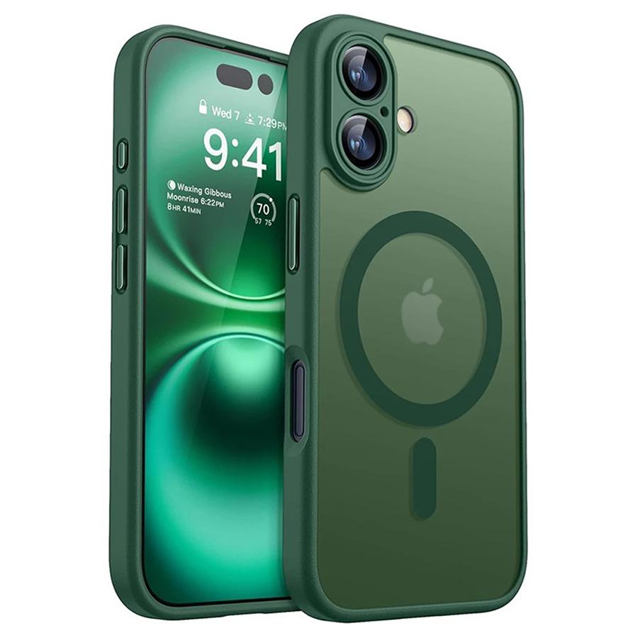 Luxury Frosted Shockproof Armor Phone Case For iPhone 17 16 15 14 13 12 11 Pro Max For Magsafe Matte Transparent Magnetic Cover