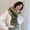 Korean Style Winter Retro Plaid Faux Cashmere Scarf Men Women Japanese Style Tassel Shawl Warm Neck Wrap