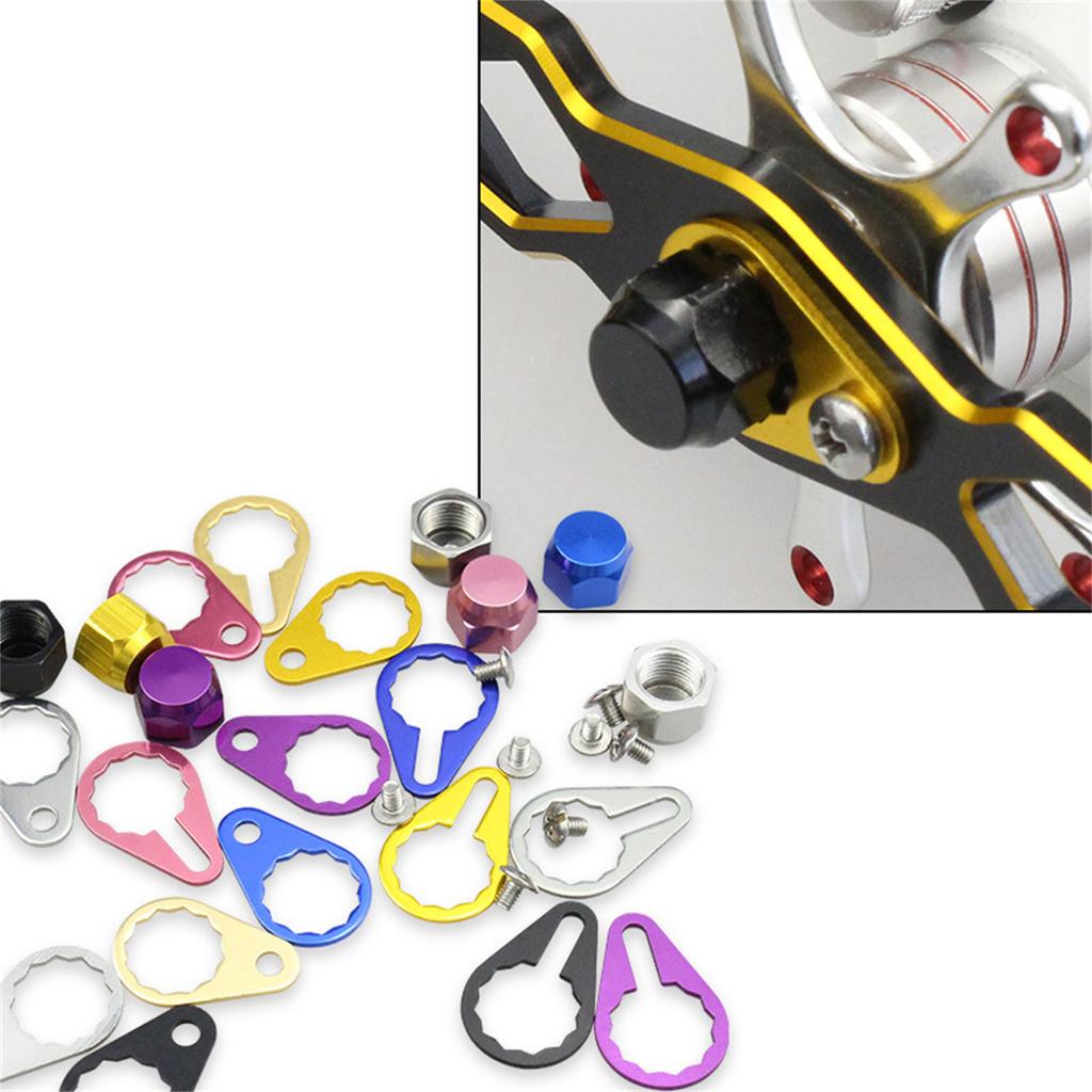 Комплект фиксирующих пластин для ручки рыболовной катушки, колпачки для винтов и гаек, фиксирующая пластина из алюминиевого сплава, крышка подшипника