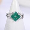 Кольцо с квадратными драгоценными камнями из натурального зеленого агата для женщин, ювелирное изделие из стерлингового серебра 925 пробы, элегантный приятный подарок
