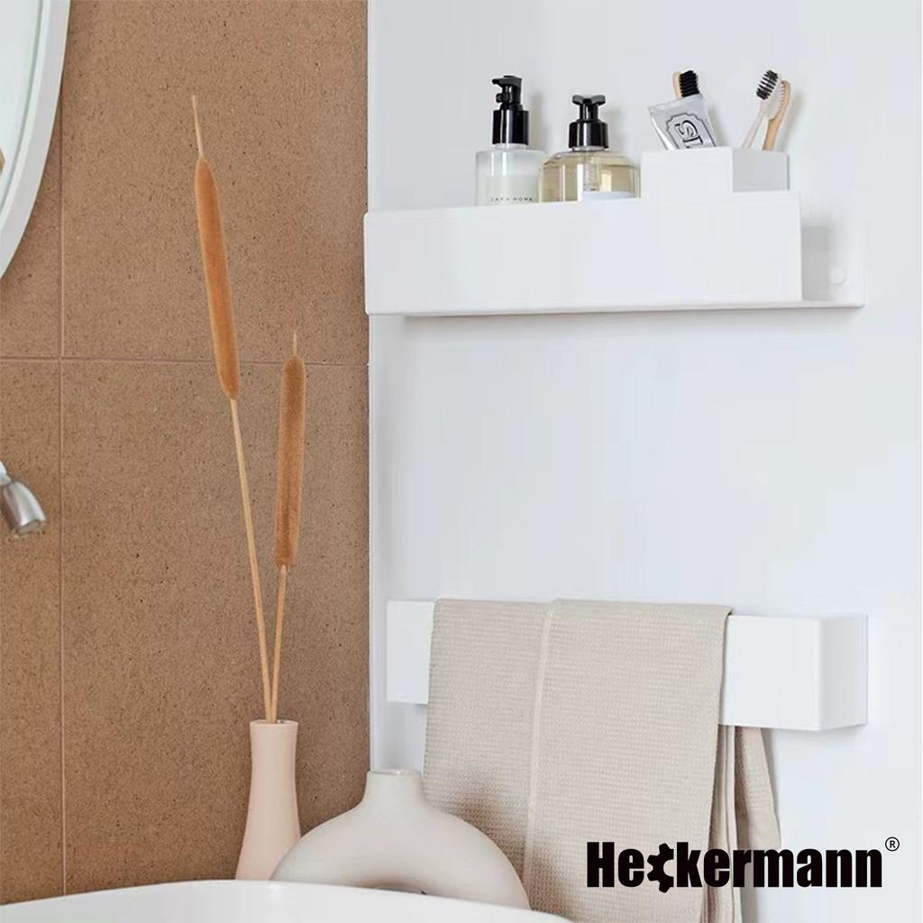Белая полка для ванной Heckermann 40 см