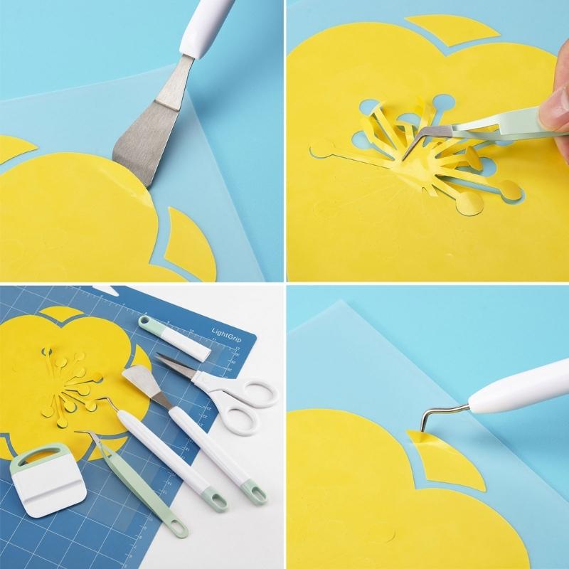 Инструмент для прополки Аксессуары для плоттера 6 шт. Инструменты для прополки винила Наборы базовых инструментов для рукоделия Силуэты Тиснение Художественный набор для резки