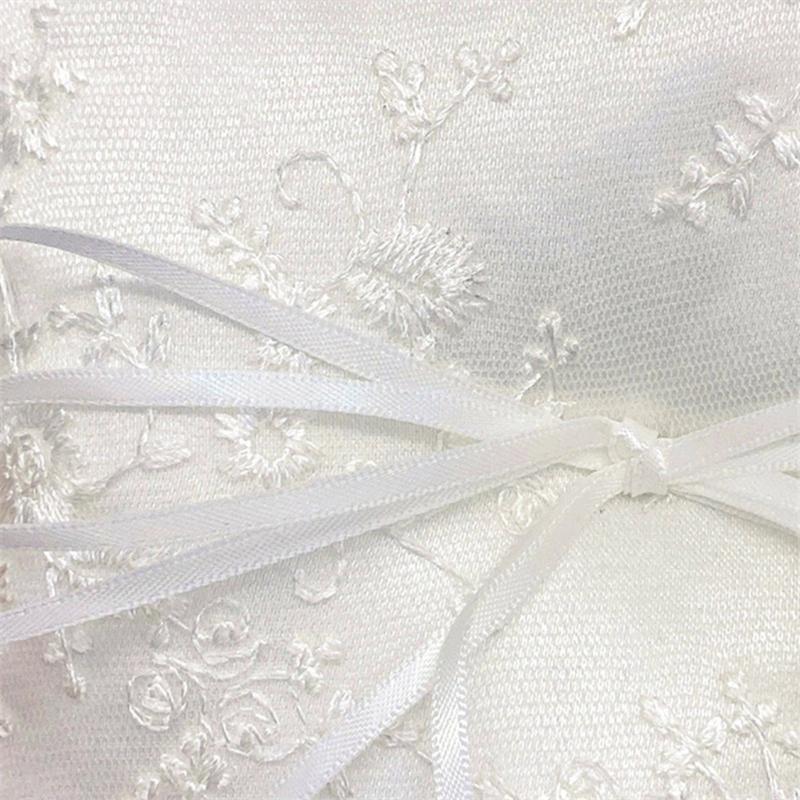 Романтическая вышитая кружевом подушка для колец для свадеб, из прочных тканевых материалов, с ручными бусинами и тюлевой отделкой