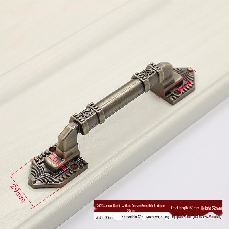 Евро Ретро Железная и Деревянная Ручка для Большой Двери - Антикварный Стиль Накладная для Раздвижной или Платяного Шкафа
