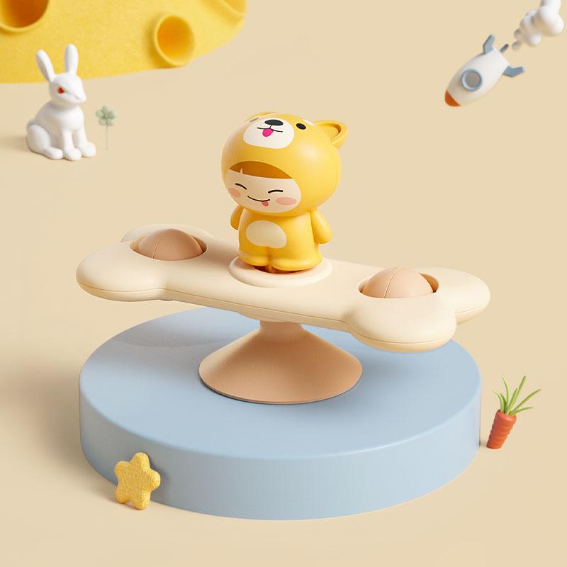 Baby Montessoris Spin Cup Top Bath Toys Bathing Sucker Spinner Suction Sensory Toy Rotating Rattles Early Educational Fidget Toy