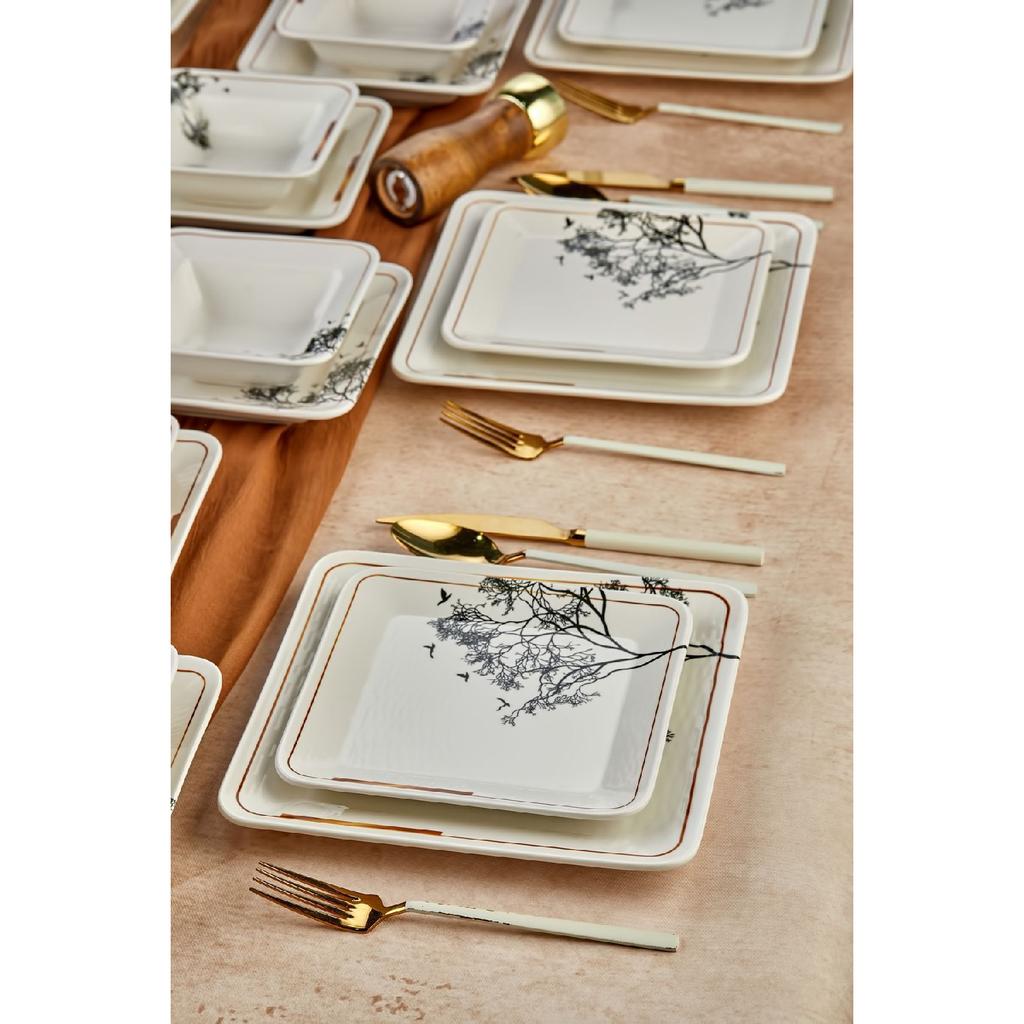 24 Piece Catalen Square Dinner Set For 6 People - Luxury Dining Set