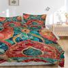 3pcs Colorful Floral Mosaic Printed Quilt Set, Includes 1 Quilt Cover and 2 Pillowcases