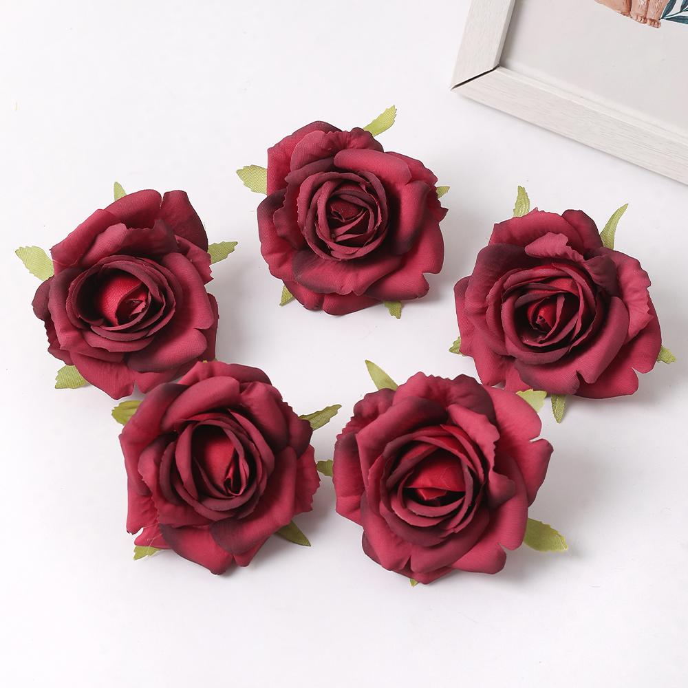 5/10Pcs Rose Artificial Flower Silk Fake Flowers Home Decor Garden Wedding Party Decoration DIY Craft Garland Gift Accessories