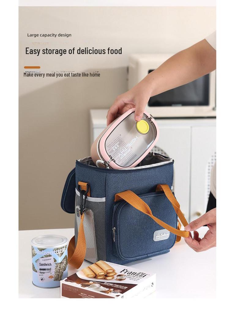 Dual-Layer Insulated Lunch Bag: Thickened Design for Office or Student Use