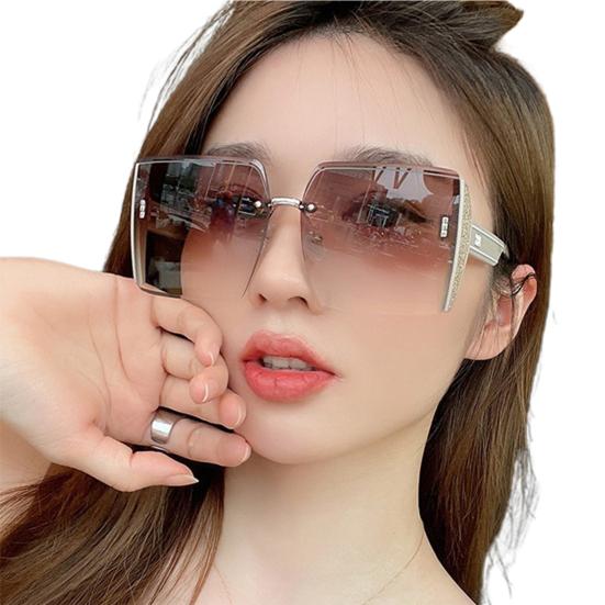Женские солнцезащитные очки в прямоугольной оправе, стильный стиль, без оправы, гладкие, с защитой от ультрафиолета, солнцезащитные очки для отдыха на пляже, очки для активного отдыха