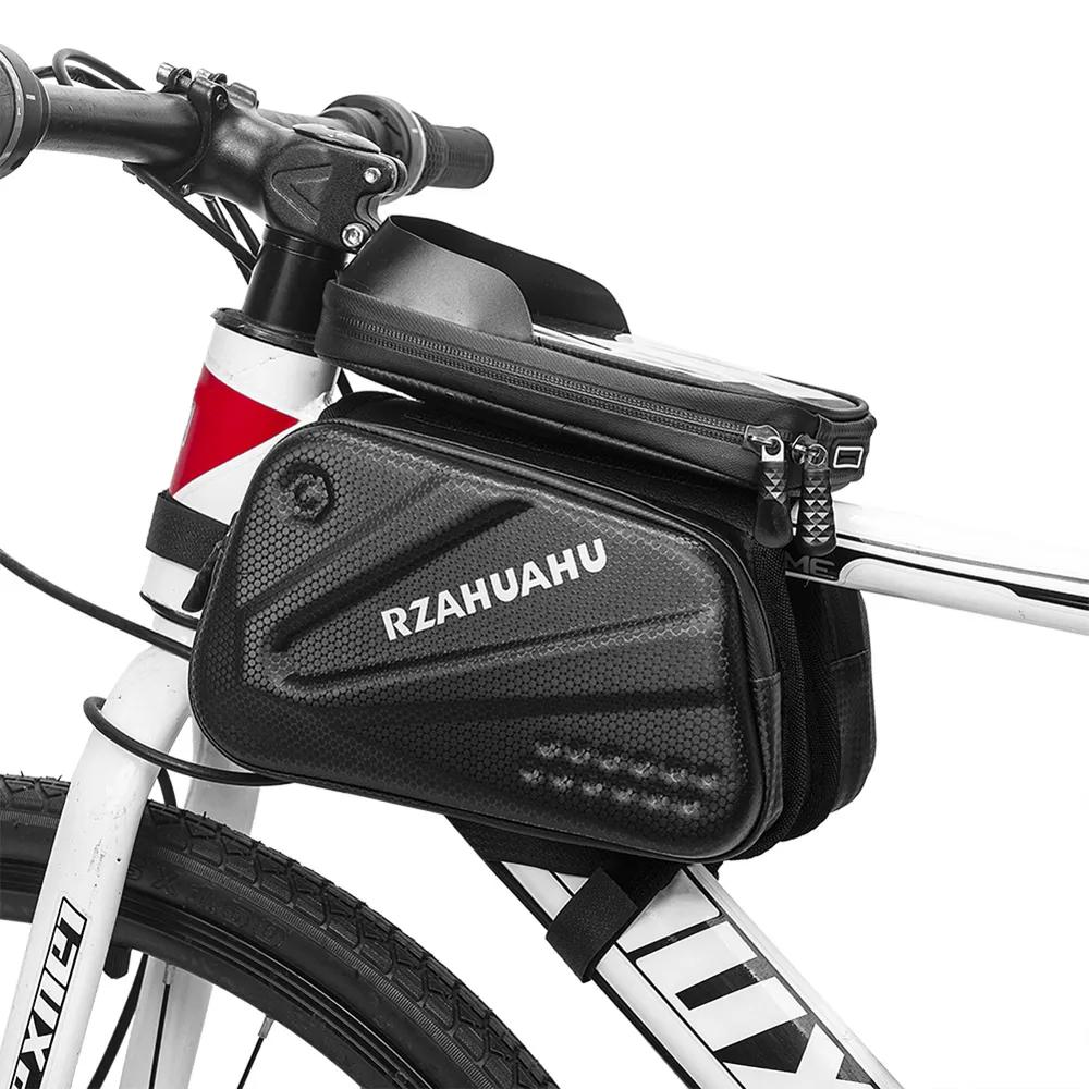 Водонепроницаемый светоотражающий дорожный велосипед из ЭВА, сумки для горного велосипеда, передняя верхняя трубка, держатель для телефона с сенсорным экраном, чехол для велосипеда, сумка для велосипеда
