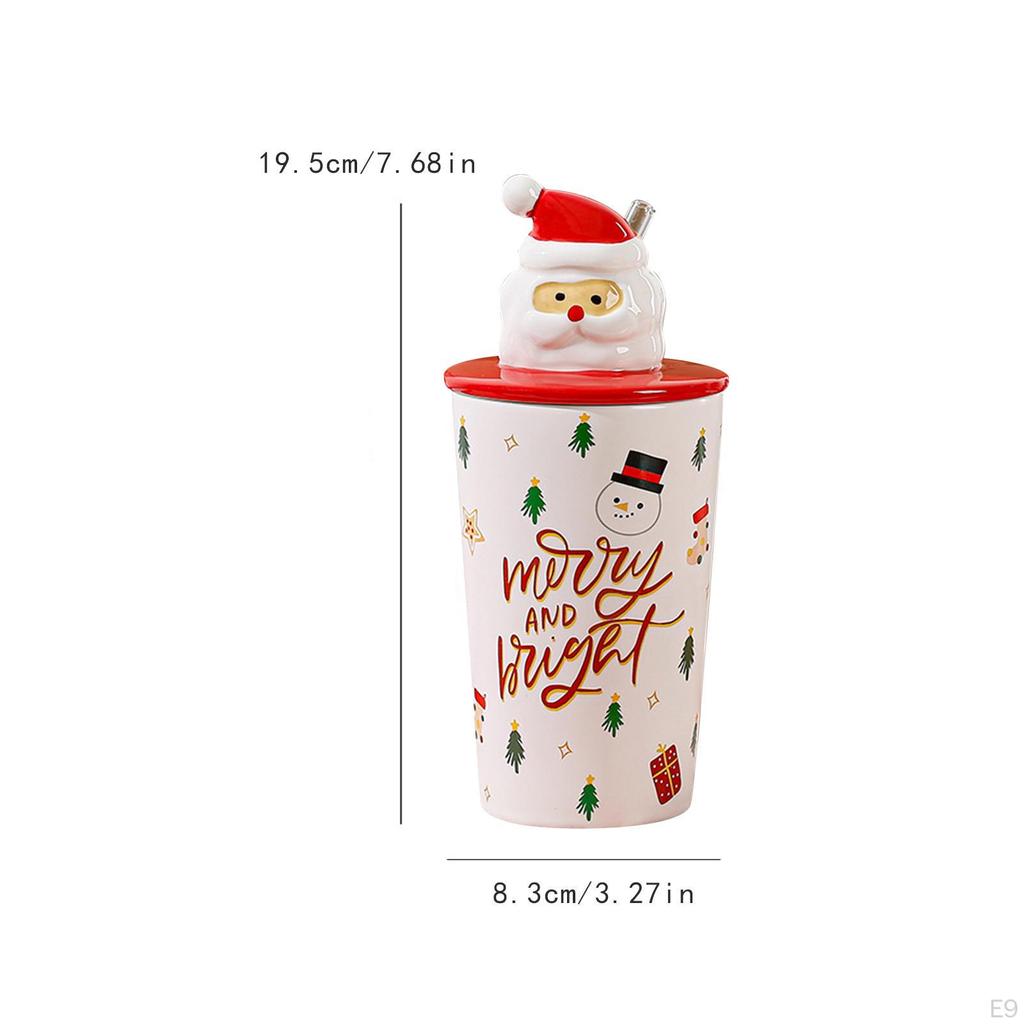 Керамическая кружка с крышкой на Рождество, 400 мл, чашка для кофе и чая с Санта-Клаусом