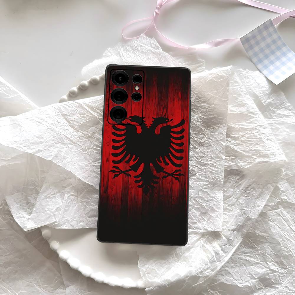 Чехол для телефона с логотипом-орлом флага Албании для Samsung S 24 Fe 25 Ultra Plus 20 Lite 21 30 22 23 24 22 Ultra 5G Fundas