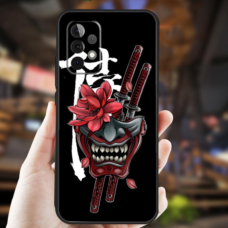 Кейс-маска Самурая Они для Samsung Galaxy A26 A54 A14 A36 A16 A33 A56 A15 A55 A53 A35 A22 A32 A52 A34 A05 A06