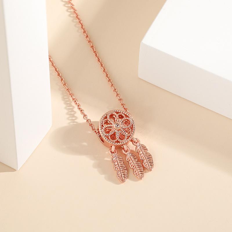 Короткая цепочка с тремя листочками на ключицу, простое ожерелье в виде ловца снов в этническом стиле в стиле бохо