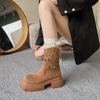 Women's Retro Cowboy Boots 2024 New Autumn Hollow Breathable Boots Thick Sole Increased Height Anti Slip Comfort Short Boots