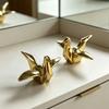 Geometric Design Ceramic Crane Figurine Ceramic Material Paper Crane Ornament  Office Desktop