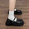Французские туфли на платформе, женские кожаные туфли в британском стиле, универсальные черные туфли Мэри Джейн в японском стиле