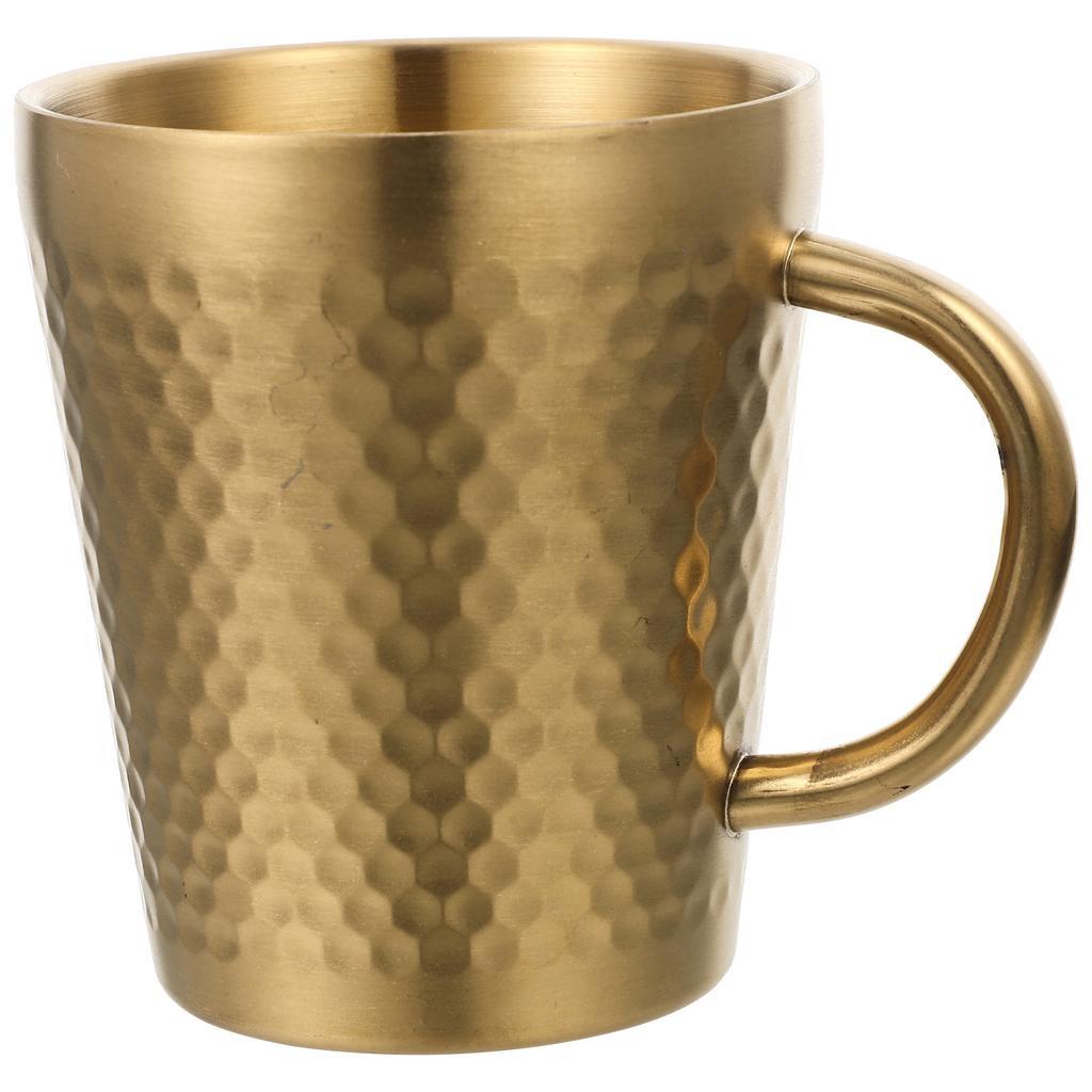 300Ml Coffee Mug Metal Drinking Cup Creative Design For Breakfast Tea Milk Hot Cocoa Non-Slip Base Multifunctional Mug