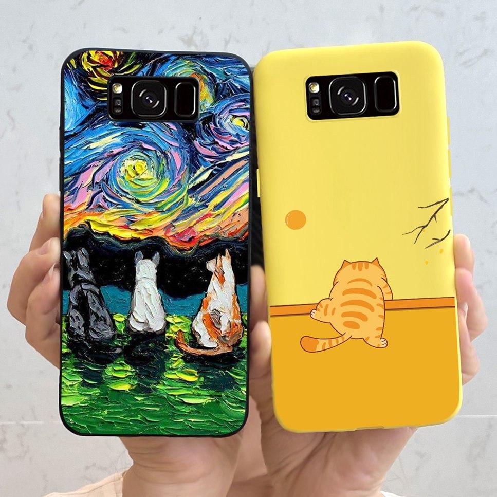 For Samsung Galaxy S8+ 6.2" Case Space Planet Cute Cat Soft Silicone Cover For Samsung S8+ S8 Plus S8 Bumper Phone Case Fundas