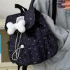 Sweet Double Shoulder Bag Large Capacity Commuting Backpack  Casual Use