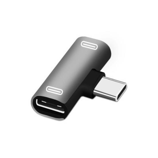 Адаптер Многофункциональный Надежный Сплав USB Type C к Двойному Разветвителю Type-C Конвертер
