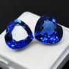 Untreated Blue Tanzanite 21 Ct Natural Loose Gemstone Heart Cut Pair