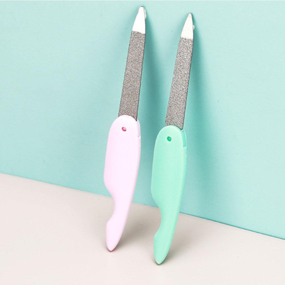 Мини-складная пилочка для ногтей в форме птицы, промытая и полированная, маникюрная, двухсторонняя, материал ABS, двойной пластиковый ноготь I7K5
