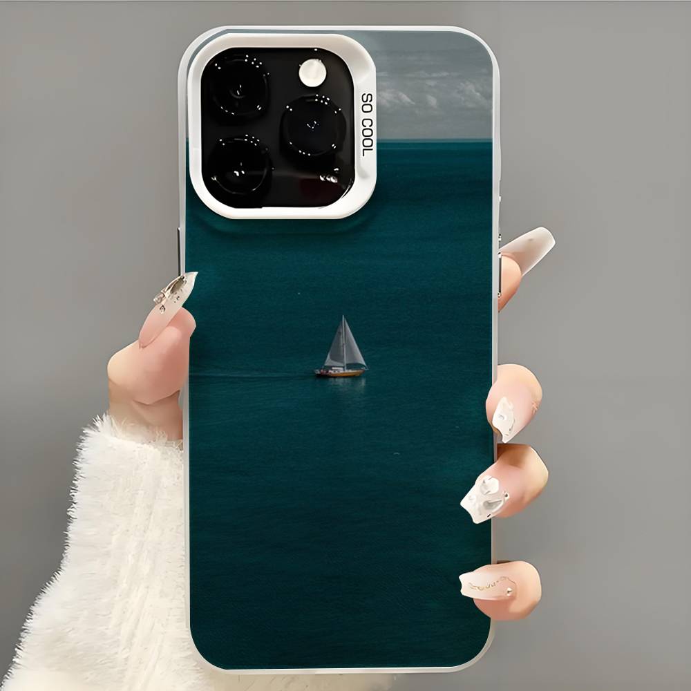 Sailing Boat Phone Case Phone Case For iPhone 14 16 15 11 12 13 Pro Max Mini Plus Shockproof Cover