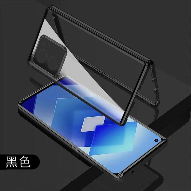 Полный чехол 360 для Oppo Reno 13F 5G, чехол с двусторонней магнитной адсорбцией, металлическая защитная крышка из закаленного стекла для Reno13 FS 4G
