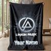 Linkin Park Custom Flannel Throw Blanket Print Your Name Text Soft Warm Blanket Holiday Present