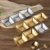 1/2/3 Grids Stainless Steel Seasoning Dish Korean Metal Barbecue Sauce Dipping Dish Plate BBQ Restaurant Kitchen Tableware