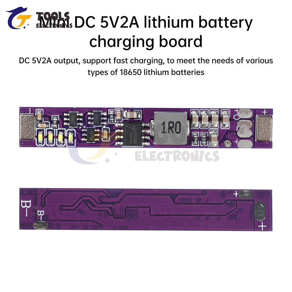 Мини плата для зарядки литиевых аккумуляторов DC 5V 2A, интегрированный модуль повышения напряжения и разряда для аккумуляторов 18650