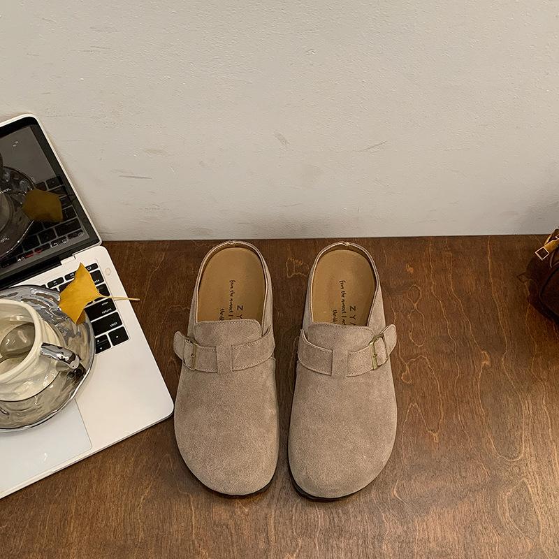 Толстая подошва, увеличивающая рост, обувь Boken, женская верхняя одежда, сумка, полутапочки, весна-осень 2025 года, ленивые тапочки с одной педалью