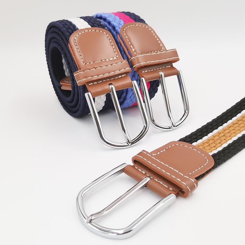 Elastic Elastic Braided Belt Student Canvas Needle Buckle Versatile Belt for Men and Women