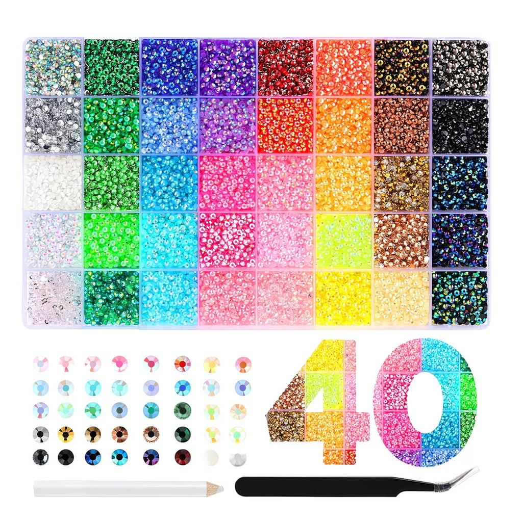 40 Цветов Плоские Стразы-Камни из Смолы для Маникюра DIY Одежды Обуви Поделок Алмазные Декоративные Аксессуары
